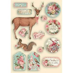 Stamperia A5 Wooden Pink Christmas #109