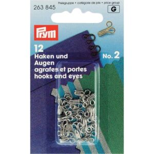 Prym Hekter No.2 12stk – Sølv/ brass