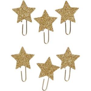 Klips, stjerne, gull glitter