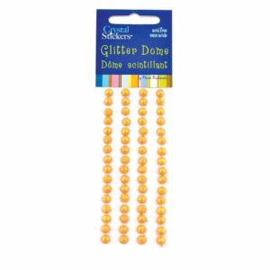 Glitter Dot Halvperle m/lim 5mm – Orange