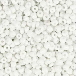 Rocaillesperler - 1 Pk., 25 G, Dia. 3 mm, 8/0 , 0,6-1,0 mm, Hvit