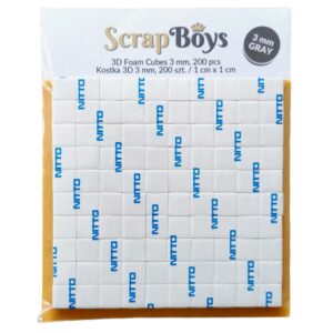 3D Foam cubes 3mm, 200pc Grå