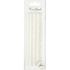 Halvperler- 1 Pk., 140 Stk., 2-8 mm, Hvit