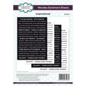 Creative Expressions Wordies Sentiment Sheets – Inspirational Pk 4