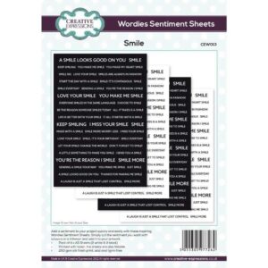 Creative Expressions Wordies Sentiment Sheets – Smile Pk 4