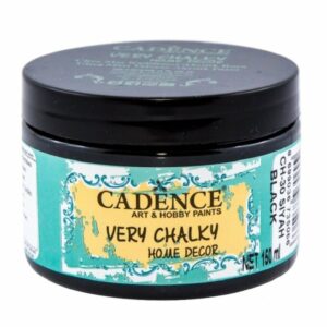 Cadence Very Chalky Home Decor Ultra Matt Velvety Acrylic Paint - CH-30 Black, 150ml