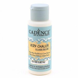 Cadence Very Chalky Glass Decor Ultra Matt Velvety Paint - CG-1332 Warm white, 59 ml