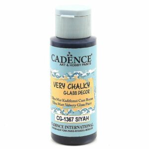 Cadence Very Chalky Glass Decor Ultra Matt Velvety Paint - CG-1367 Black, 59 ml