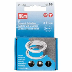 Prym Maljer m/skiver 11mm – 20stk – Sølv