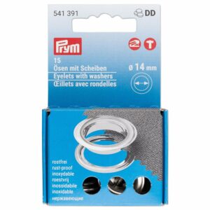 Prym Maljer m/skiver 14mm – 15stk – Sølv
