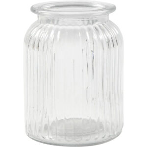 Stor krukke med riflet glass, H:14,5 cm, Dia. 11 cm, 7 cm