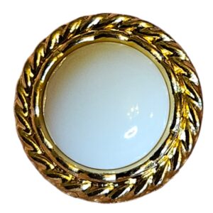 Knapp, 15mm 24K Gullforgylt/hvit