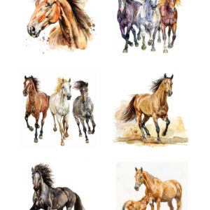 Reprint Horses - A4 klippeark