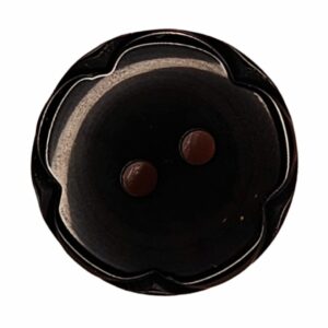 Knapp, 2 hulls,18mm Blomst Sort
