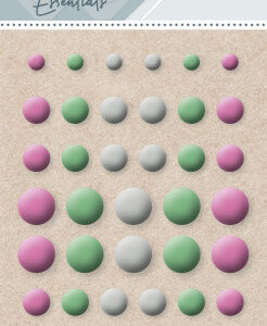 Card Deco Essentials Enamel Dots Matt Rose - Green - White