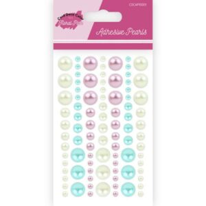 Card Deco Floral Pink Halvperler
