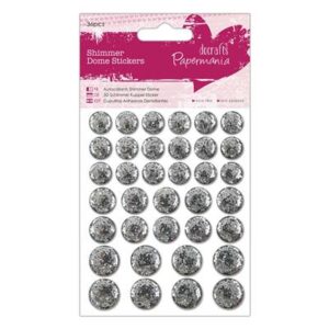 Shimmer Dome Stickers (36stk) - Sølv