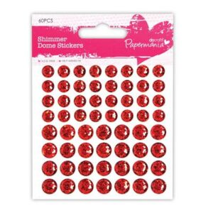 Shimmer Dome Stickers (60stk) - Rød