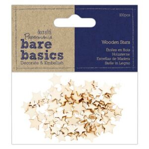 Papermania Bare basic - Wooden Stars 100stk