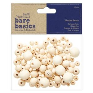 Wooden Round Beads (120stk) - Bare Basics