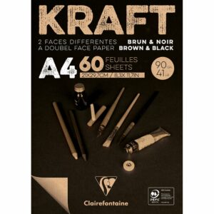 Kraft Blokk brun/svart – 90g 60ark – A4
