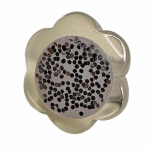 Knapp m/øye 13mm Blomst M/Sølv