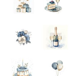 Reprint - Birthday Blue A4 klippeark