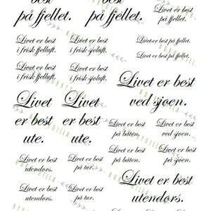 Rispapir A4 Tekster 1010 Livet er best ute
