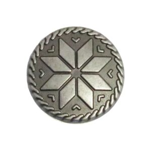 Knapp m/øye Metall Snøkrystall - 22mm