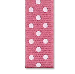 Prikkete bånd 10mm – 45 Rosa – 10m