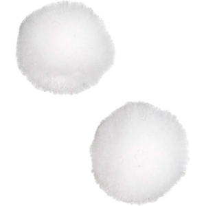 Pomponer Hvit 20mm - 25 stk