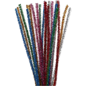 Piperensere Glitter ass. farger 6 mm - 24 stk
