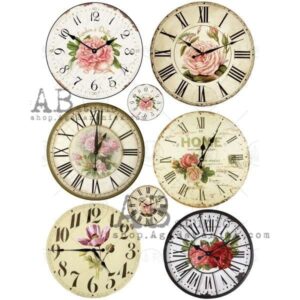 ABstudio Decoupage rice paper 0411 clocks