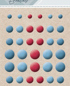 Card Deco Essentials Enamel Dots - Matt Turkis - Blå - Rød