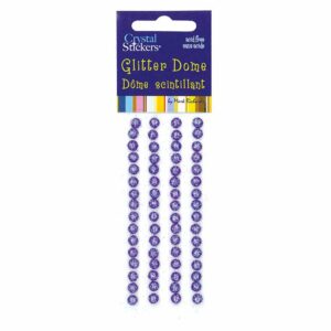 Glitter Dot Halvperle m/lim 5mm – Lavendel