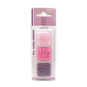 Perlesett trio – 3mm 3x4g – Lys rosa / rosa /lilla