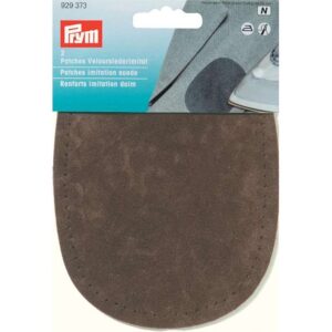 Prym Strykelapp Velour/Lærimit. Mørk brun 2stk