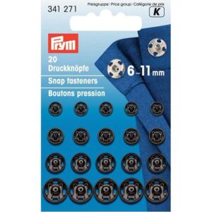 Trykknapper sort 6-11mm