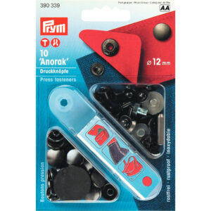 Prym Trykknapper Anorak 12mm 10stk – Sort