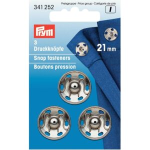 Prym trykknapper 21mm, 3stk - sølv