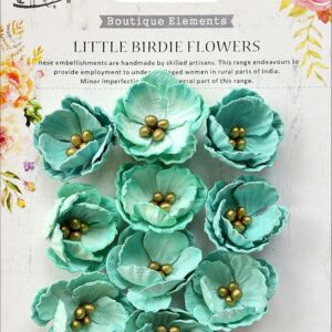 Little Birdie Embossed Daisies Arctic Ice 10Pc