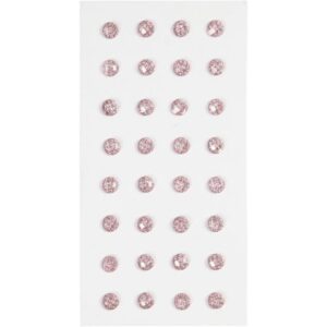 Rhinsten, dia. 8 mm, Rosa, 32 stk