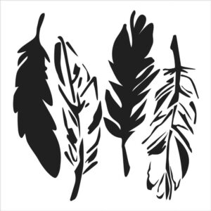 Crafter's Workshop Stencil 4 Feathers