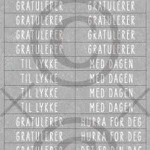 Papirdesign klistremerke Gratulerer grå