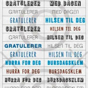 Papirdesign klistremerke En blå gratulasjon