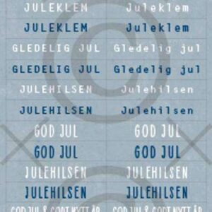 Papirdesign klistremerke Juleklem, blå
