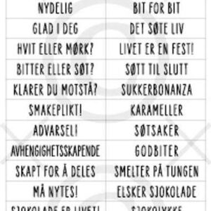 Papirdesign klistremerke Sjokolade