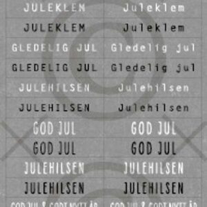Papirdesign klistremerke Juleklem, grå