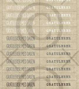 Papirdesign Klistremerke Gratulerer med dagen, kraft