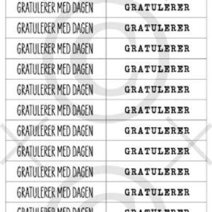Papirdesign klistremerke Gratulerer 8